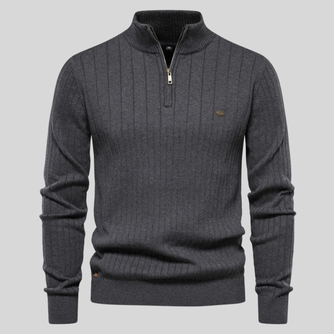 Half-zip knit sweater for men Long sleeves – DENEROVA