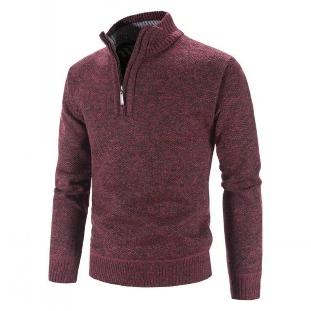 Pull en maille demi-zip pour homme | Chaud 1
