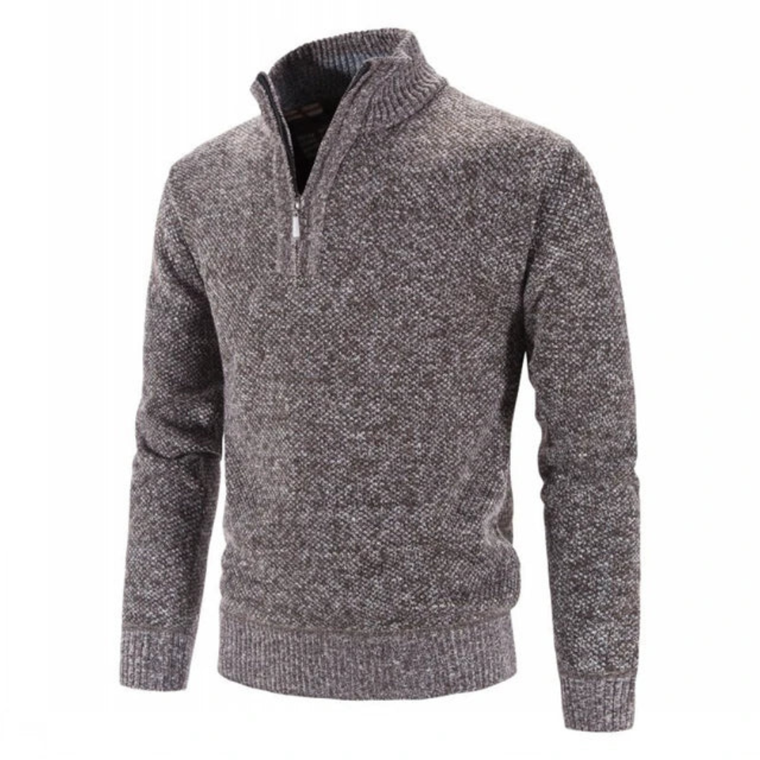 Half-zip knit sweater for men Warm – DENEROVA - Main Image