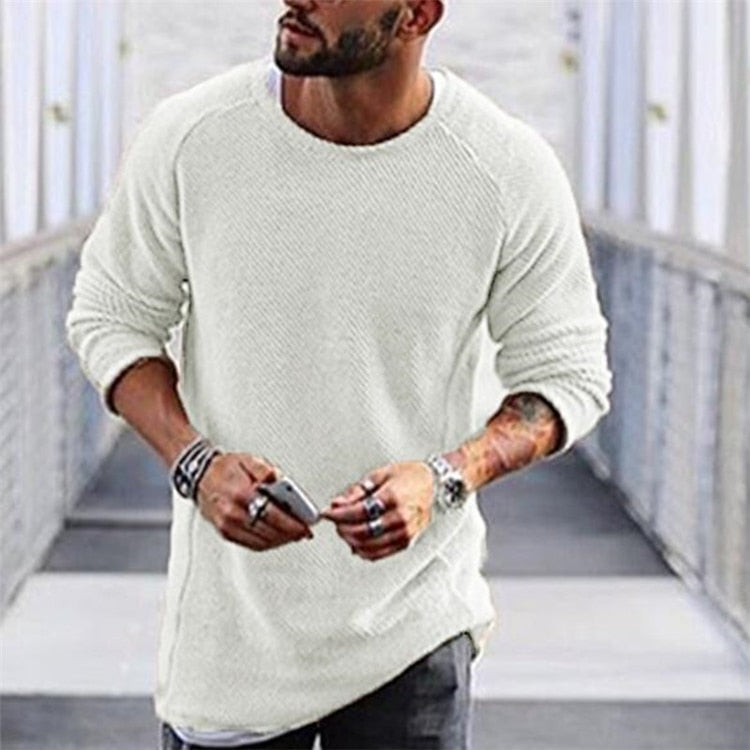 Pull en tricot à manches longues pour homme | Chaud 1