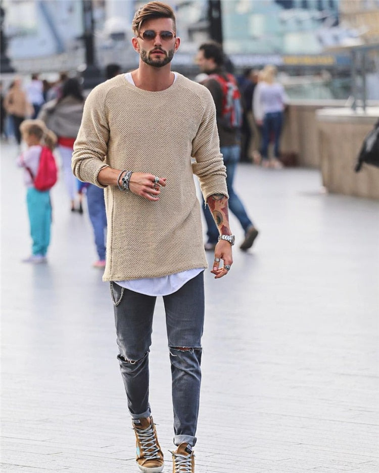Pull en tricot à manches longues pour homme | Chaud 4