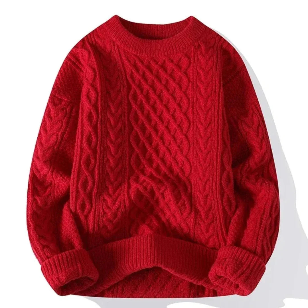 Pull tricoté à manches longues et col rond pour homme | Chaud 3