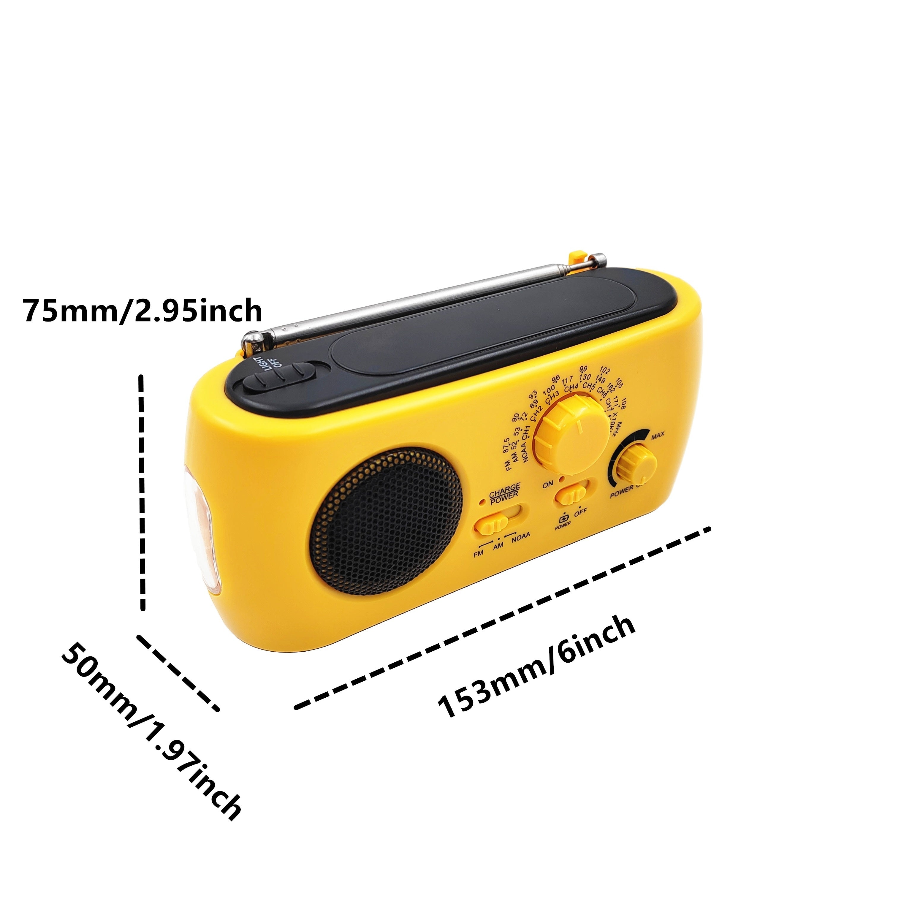 Radio d'urgence portable avec AM / FM / NOAA, chargeur USB, lampe de poche LED, étanche pour le camping et usage externe 5
