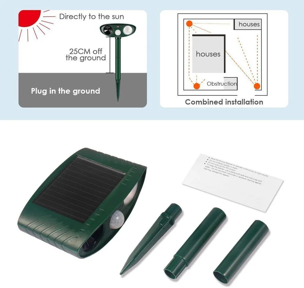 Repeller en chipmunk à ultrasons - Solar à alimentation - Débarrassez-vous des puces en 48 heures 6