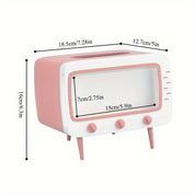 Retro -TV -ISUe -Box -Box -Box -halter avec smartphone -Dock -T-Multifonctional Fabric Protection for Home and Office Decoration 3
