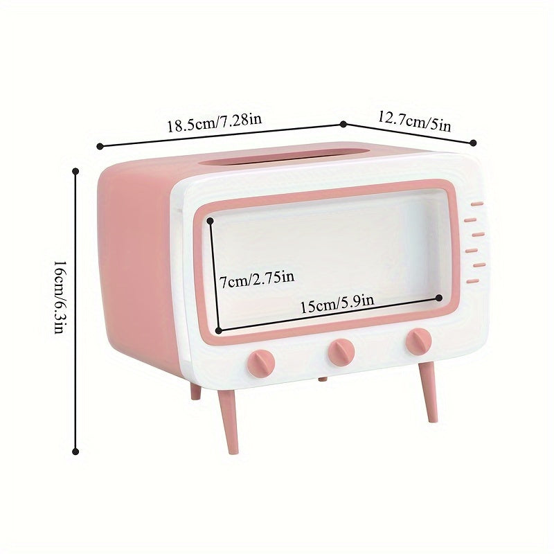 Retro -TV -ISUe -Box -Box -Box -halter avec smartphone -Dock -T-Multifonctional Fabric Protection for Home and Office Decoration 3