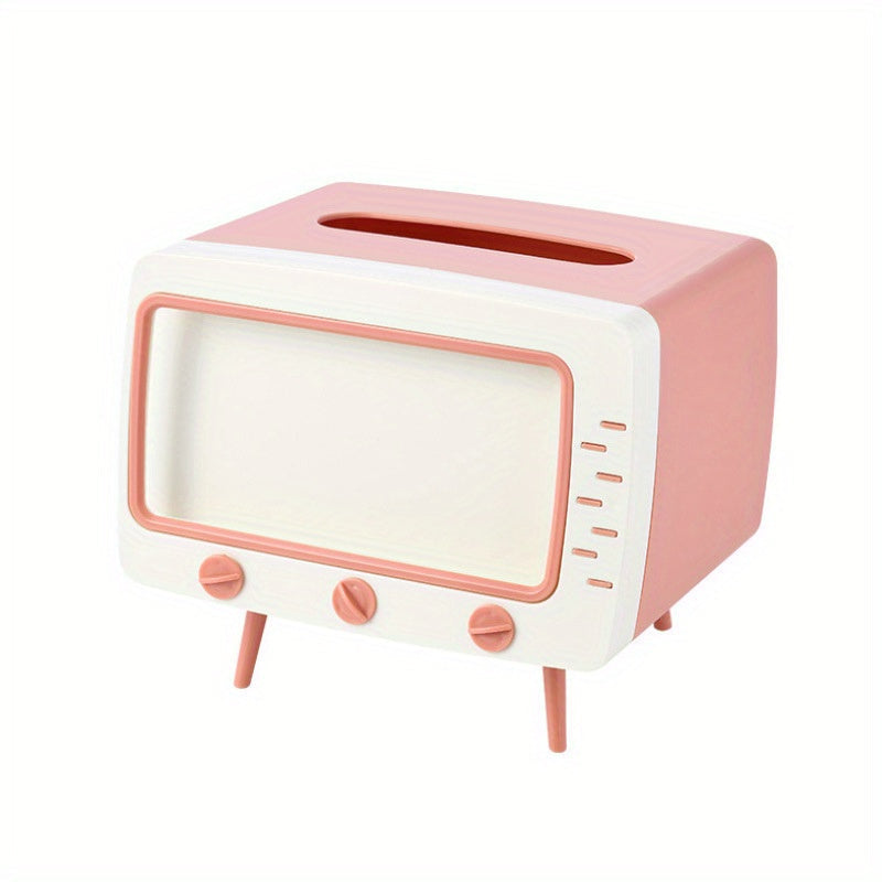 Retro -TV -ISUe -Box -Box -Box -halter avec smartphone -Dock -T-Multifonctional Fabric Protection for Home and Office Decoration 4