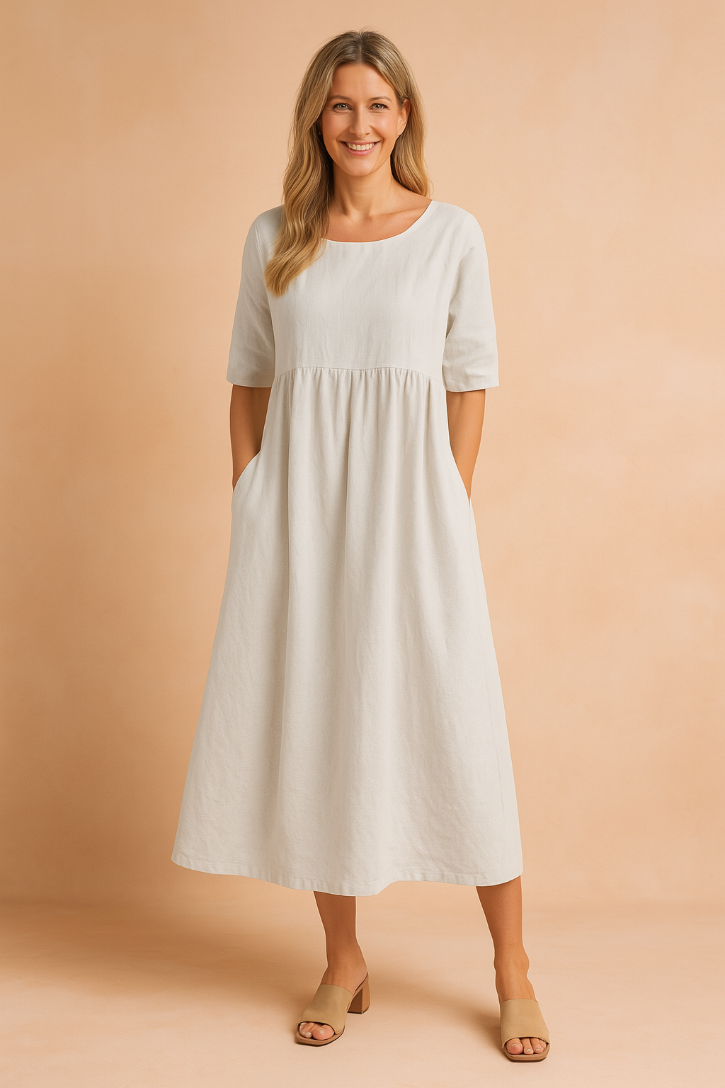 Robe Aérienne Élégante Femme Confortable avec Poches 0