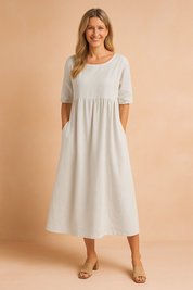 Robe Aérienne Élégante Femme Confortable avec Poches 0