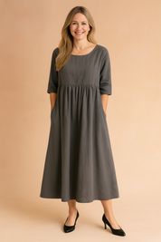 Robe Aérienne Élégante Femme Confortable avec Poches 1