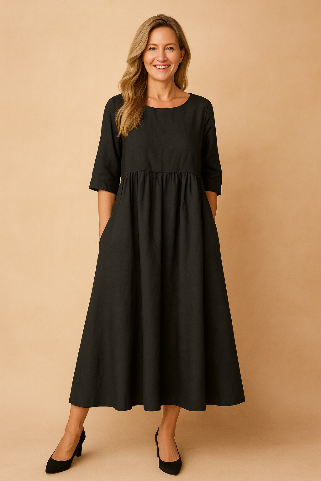 Robe Aérienne Élégante Femme Confortable avec Poches 2