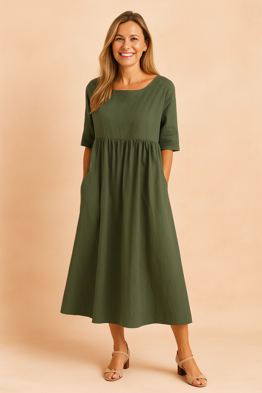 Robe Aérienne Élégante Femme Confortable avec Poches 3