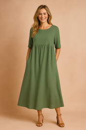 Robe Aérienne Élégante Femme Confortable avec Poches 4