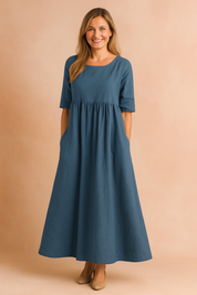 Robe Aérienne Élégante Femme Confortable avec Poches 5