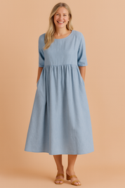 Robe Aérienne Élégante Femme Confortable avec Poches 6