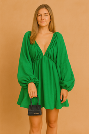 Robe D'Été Femme Aérée Décolleté V Viscose Manches Courtes Chic 1