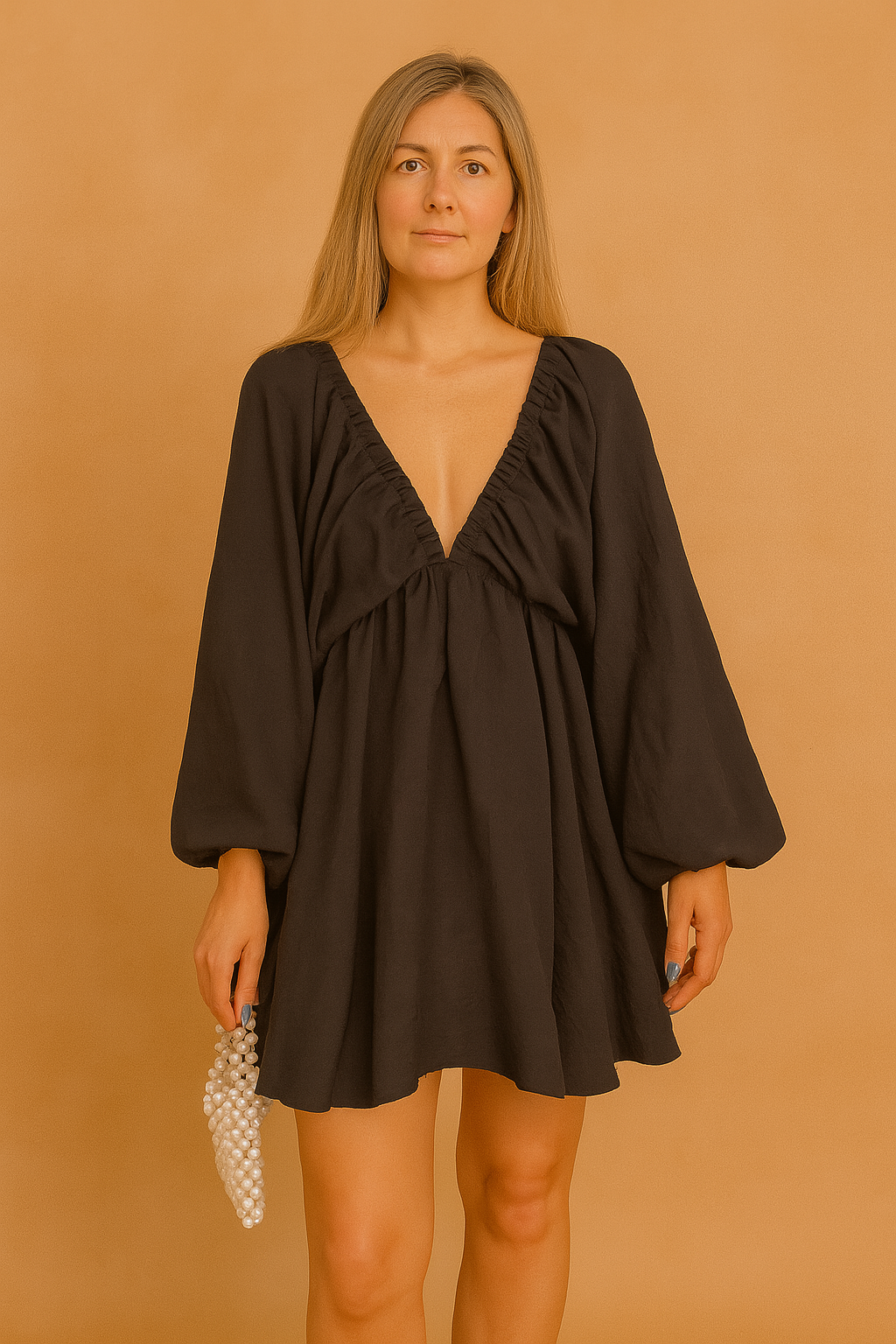 Robe D'Été Femme Aérée Décolleté V Viscose Manches Courtes Chic 2