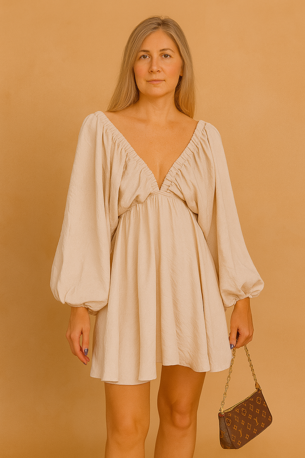 Robe D'Été Femme Aérée Décolleté V Viscose Manches Courtes Chic 4