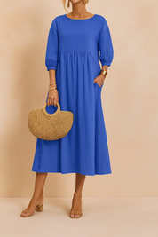 Robe Élégante Mi-Longue Femme Confortable Tissu Doux 6