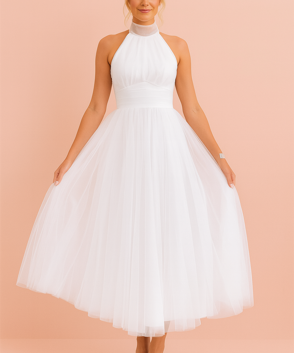 Robe Évasée Élégante Femme Chic Polyester 0