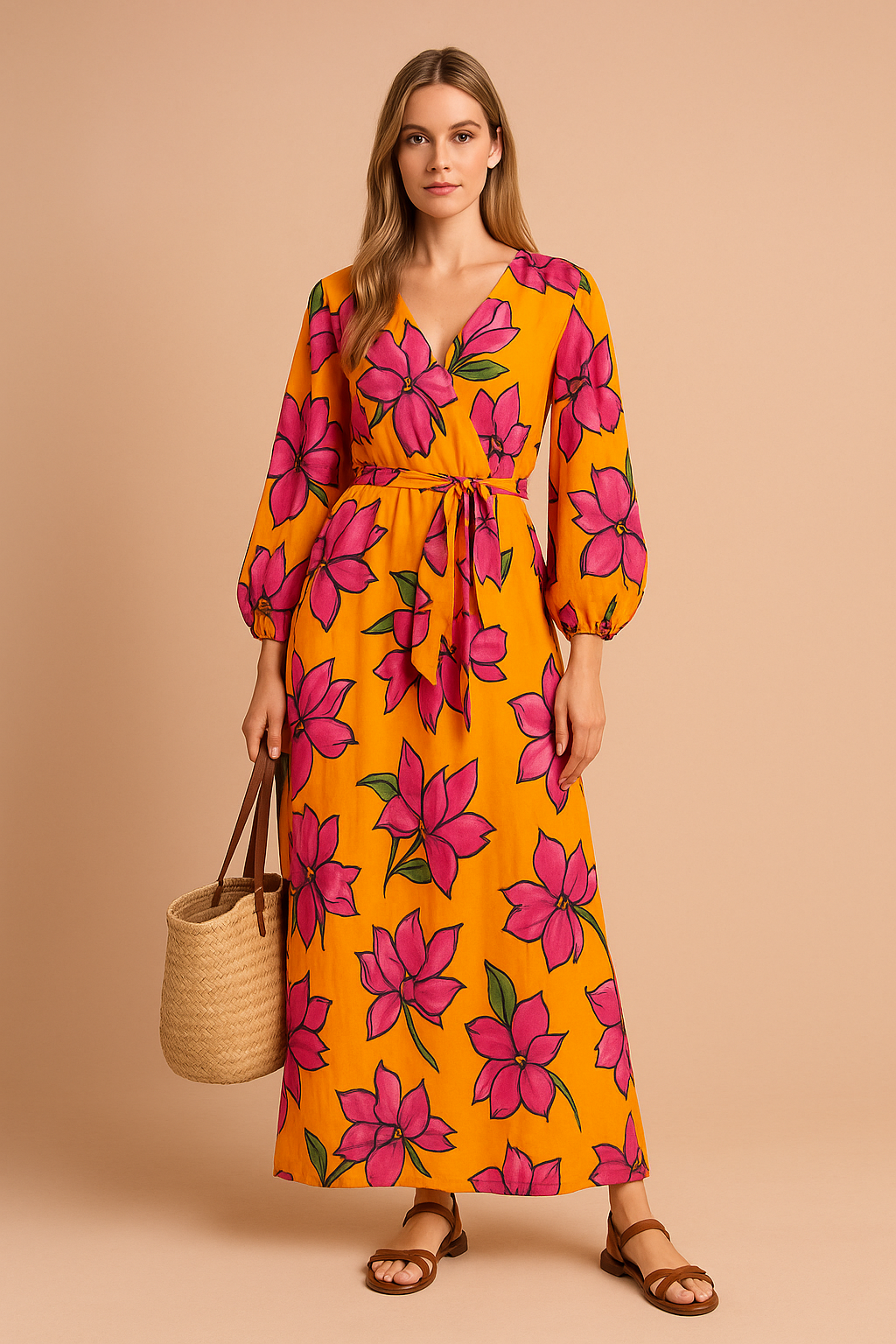 Robe Femme Élégante Décolleté en V Tissu Léger 0