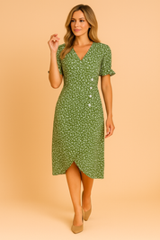 Robe Fleurie Élégante Femme Confortable Tissu Léger 0