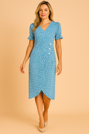 Robe Fleurie Élégante Femme Confortable Tissu Léger 1