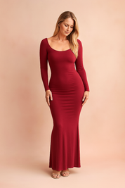 Robe Longue Ajustée Femme Élégante Tissu Confortable 1