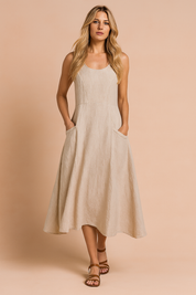 Robe Longue Ample pour Femmes avec Poches en Tissu Confortable 0