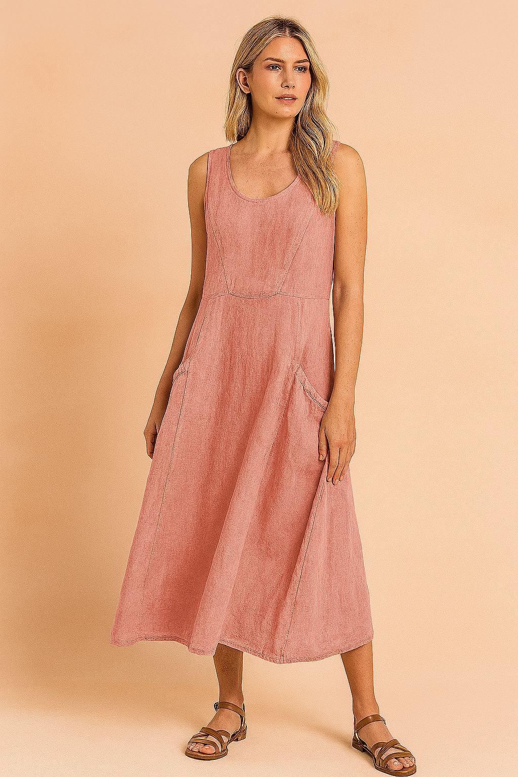 Robe Longue Ample pour Femmes avec Poches en Tissu Confortable 3