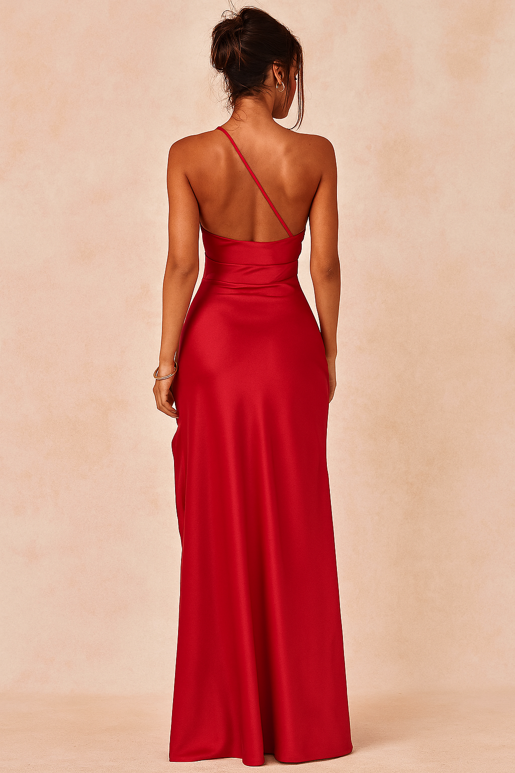 Robe Longue Asymétrique Femme Élégante en Polyester 2