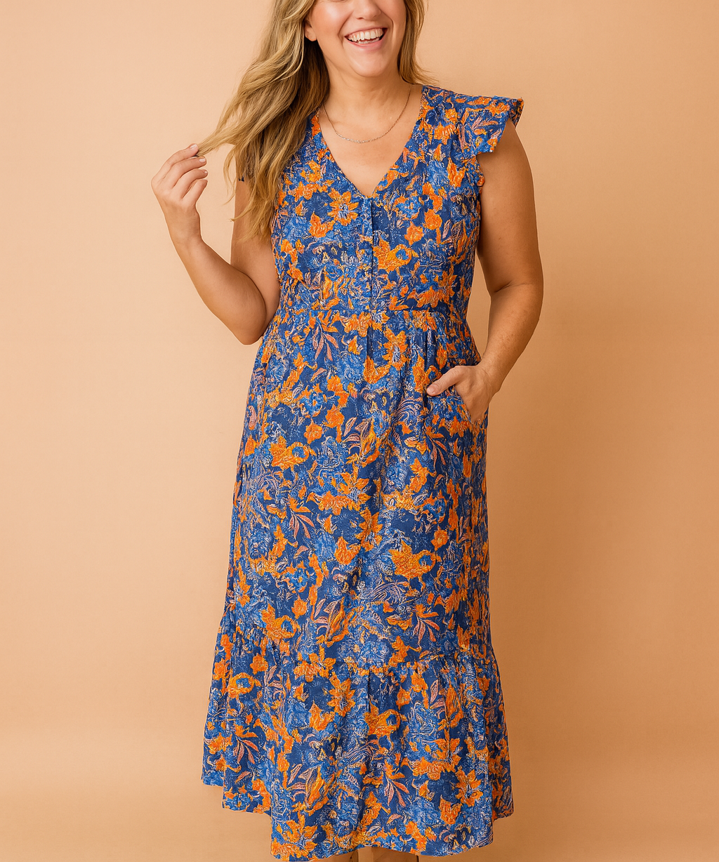 Robe Longue Bohème Femme Confortable Imprimé Floral 0