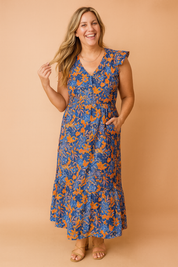 Robe Longue Bohème Femme Confortable Imprimé Floral 0