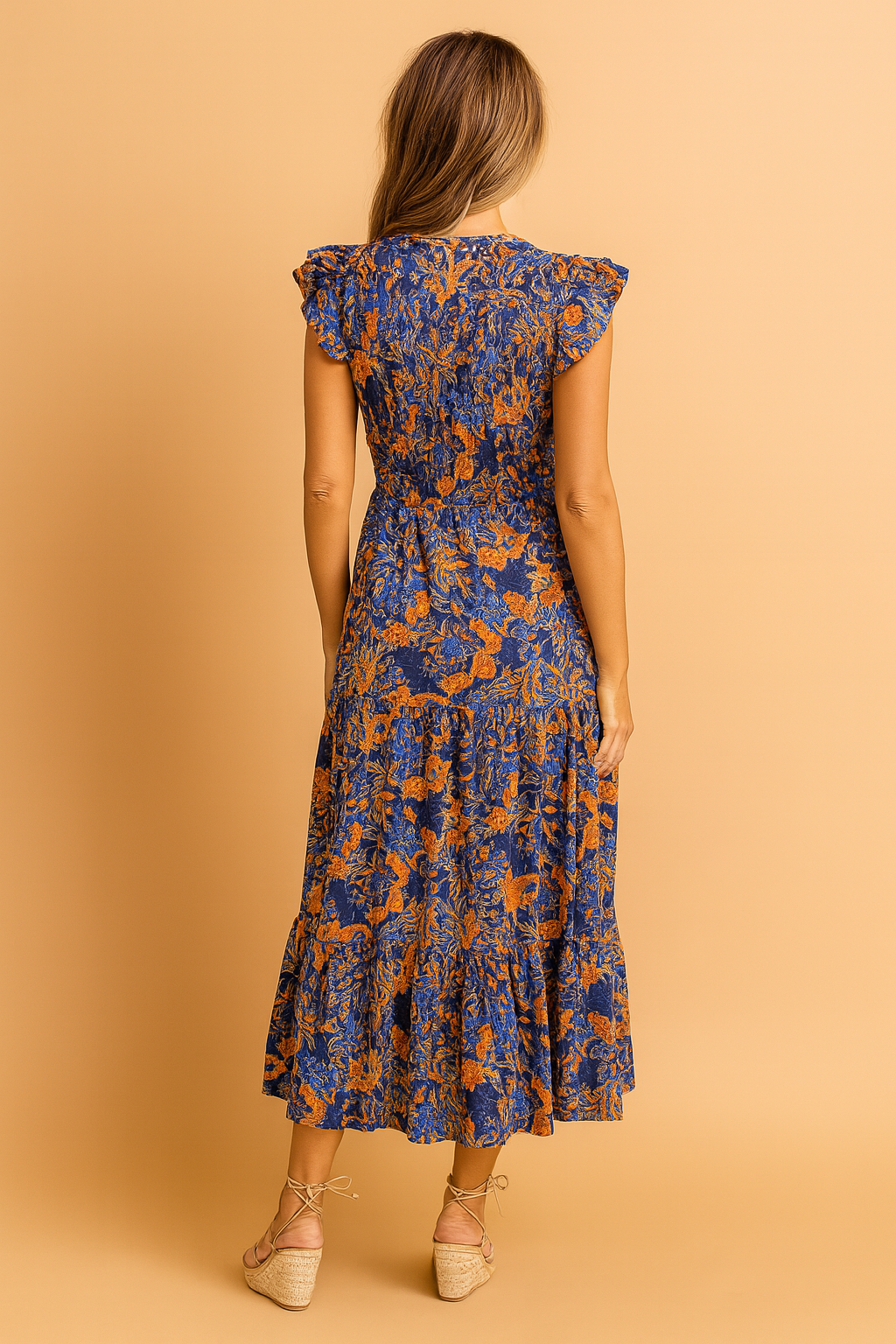 Robe Longue Bohème Femme Confortable Imprimé Floral 1