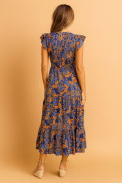 Robe Longue Bohème Femme Confortable Imprimé Floral 1