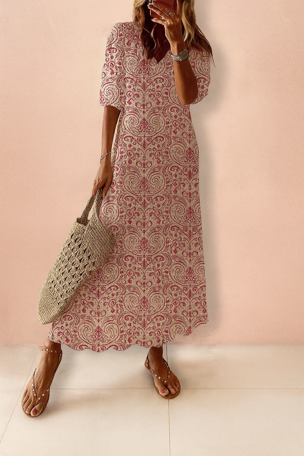 Robe Longue Estivale à Motif Floral Femme Aérée 2