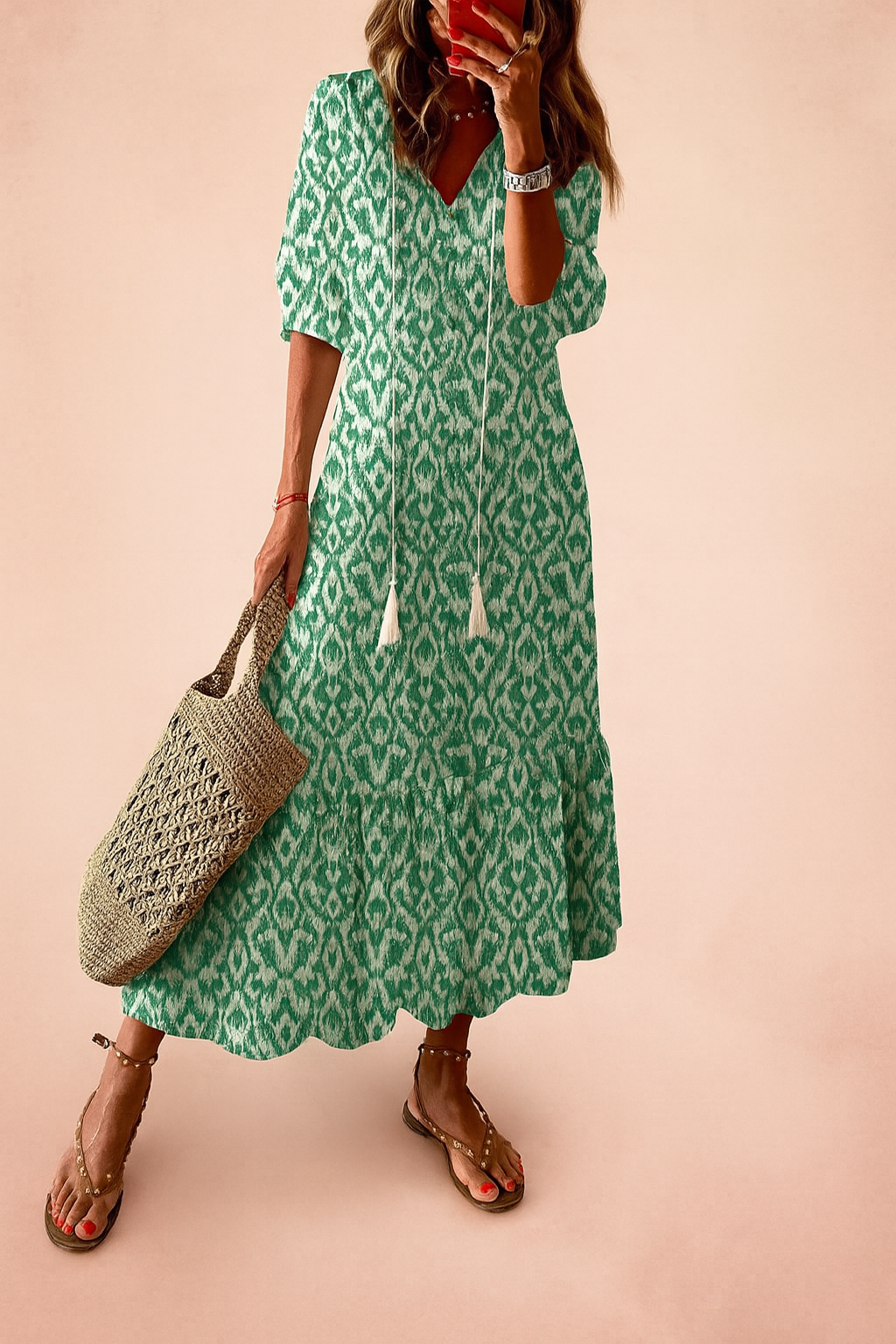 Robe Longue Estivale à Motif Floral Femme Aérée 4