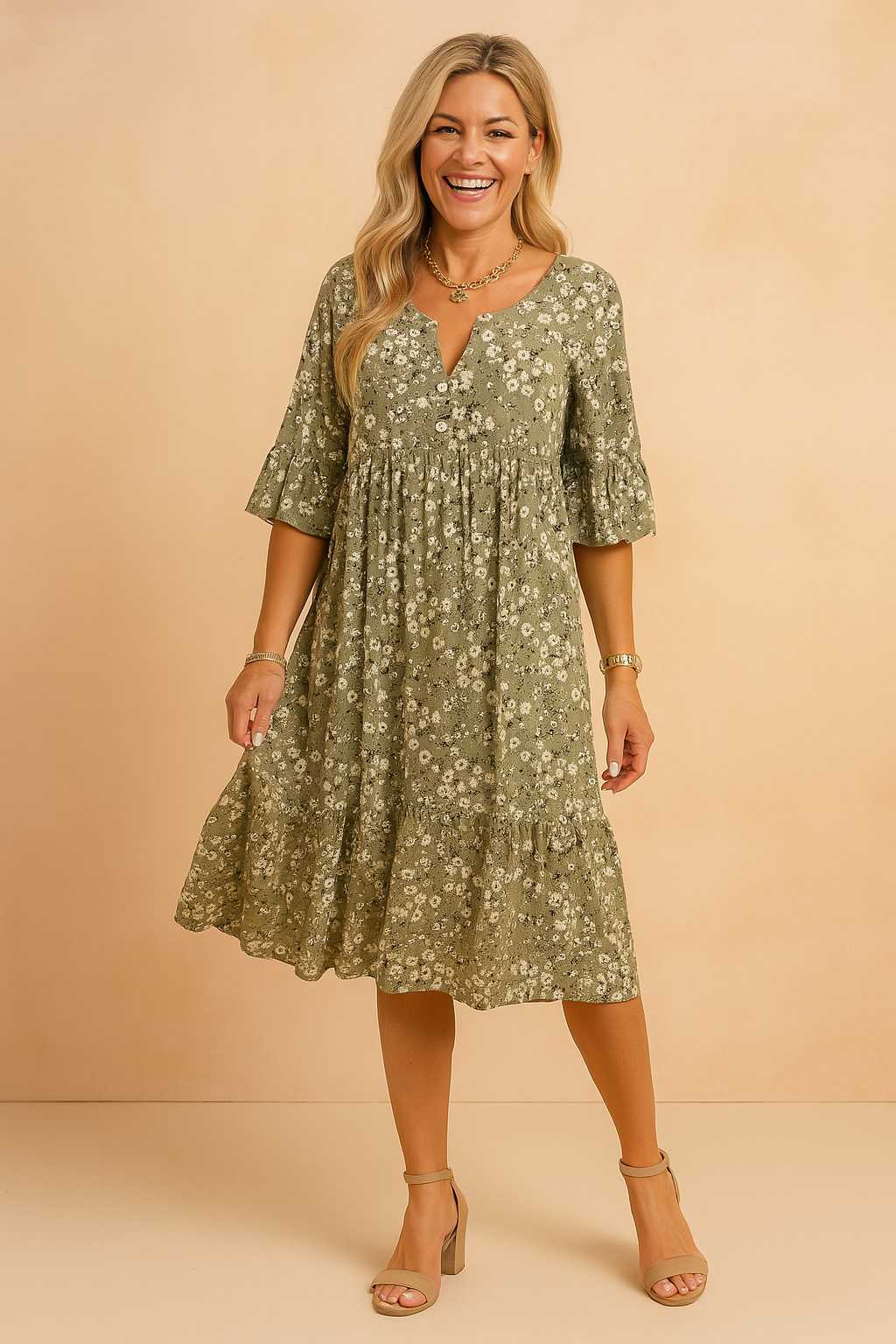 Robe Longue Femme Aérienne Confortable en Tissu Léger Floral 0