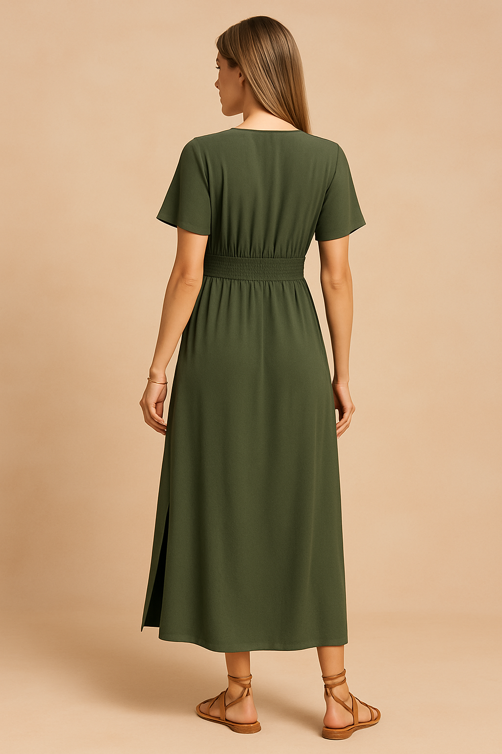 Robe Longue Femme Bohème Confortable Décolleté en V Tissu Haute Qualité 2