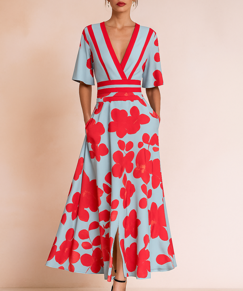 Robe Longue Femme Élégante Confortable Tissu Haute Qualité 0