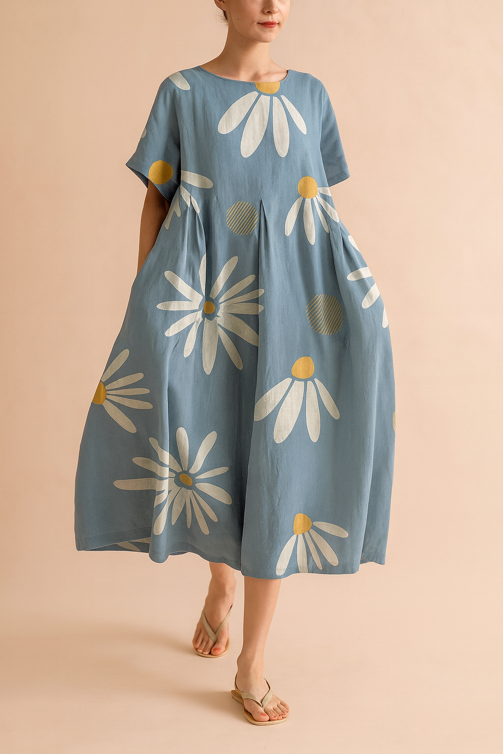 Robe Longue Femme Élégante Imprimé Floral Confortable en Tissu de Haute Qualité 10