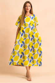 Robe Longue Femme Élégante Imprimé Floral Confortable en Tissu de Haute Qualité 2