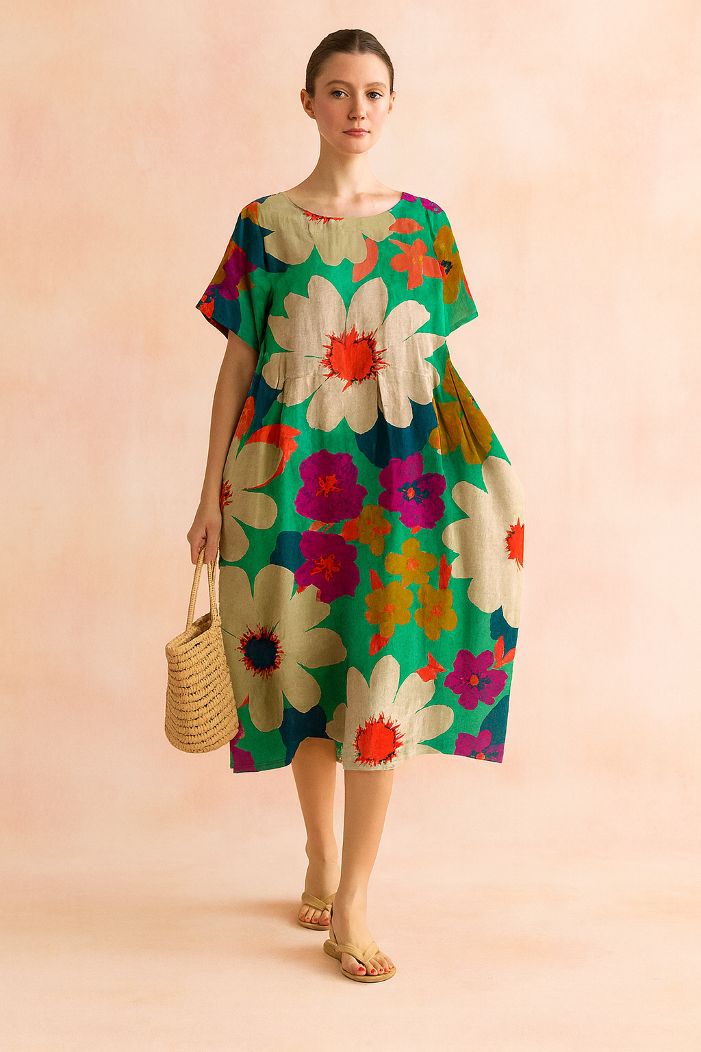 Robe Longue Femme Élégante Imprimé Floral Confortable en Tissu de Haute Qualité 7