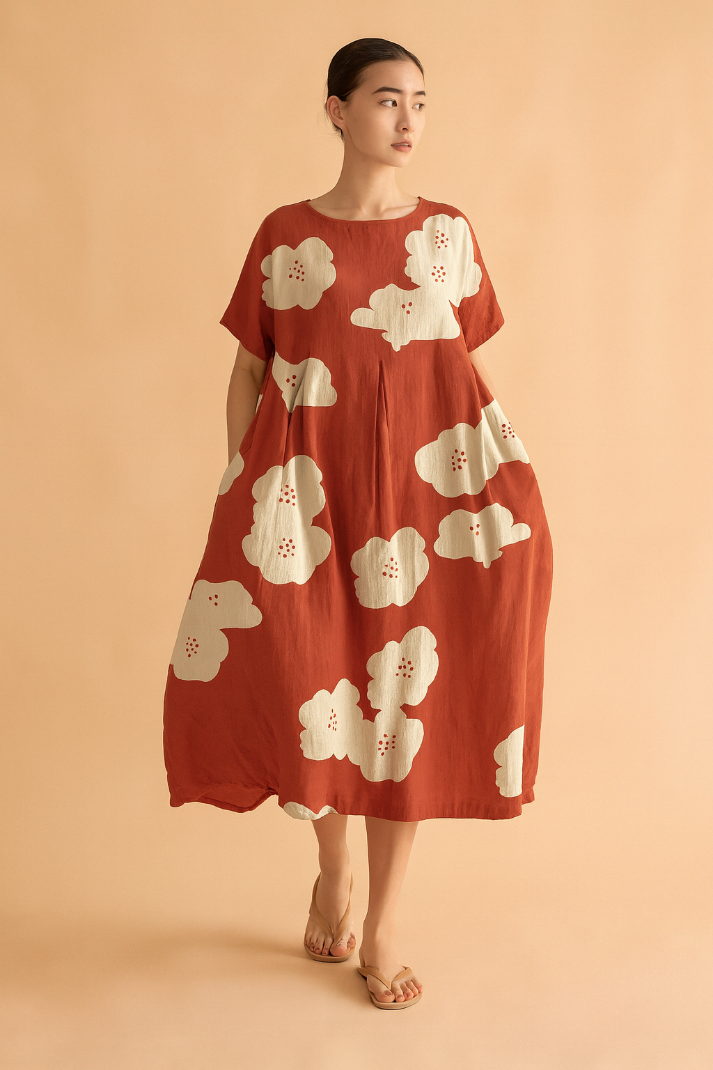 Robe Longue Femme Élégante Imprimé Floral Confortable en Tissu de Haute Qualité 8