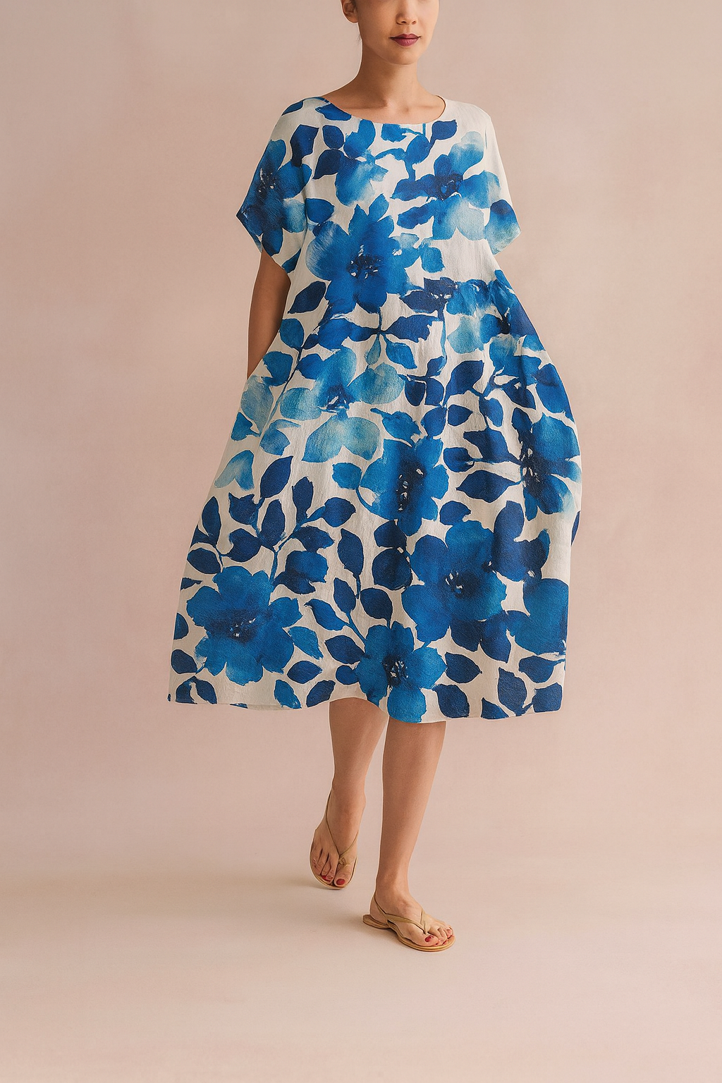 Robe Longue Femme Élégante Imprimé Floral Confortable en Tissu de Haute Qualité 9