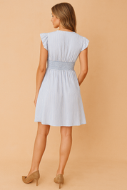 Robe Midi Élégante Femme Rayée Confortable Coton 3