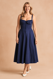 Robe Midi Fleurie Élégante Femme avec Fente et Volants 4