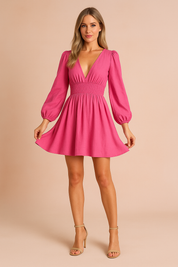 Robe Mini Femme Élégante Décolleté Profond Tissu Confortable 3