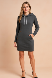 Robe à Capuche Femme Confortable avec Poches Tissu Doux 3