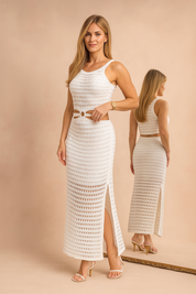 Robe d'Été Aérée Femme Élégante en Maille 0